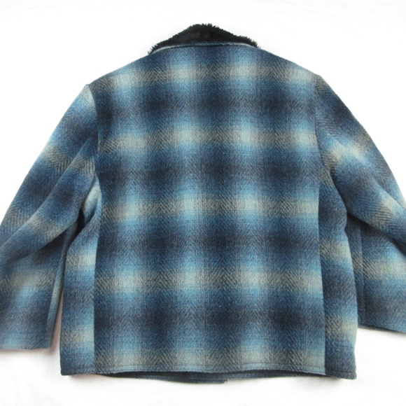 COPY - Vintage 1970's Men's Unisex Fall Winter Coat Jacket Plaid 42 Regular - Picture 4 of 6